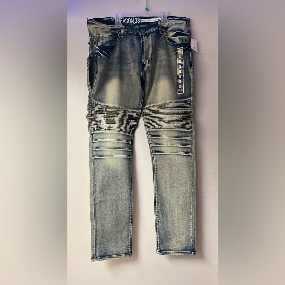 Reason 38 Men Designer Brand stonewashed Blue Jeans